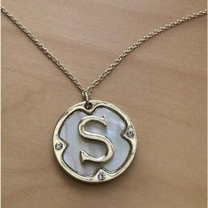 Rachel Roy Crystal Initial " S " Medallion Pendant Necklace